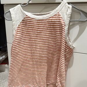Evereve Striped Orange and White Sleeveless Top